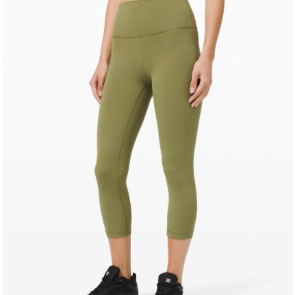 Lululemon Wunder Train High-Rise Crop 21" in Bronze Green - Size 6 - Picture 1 of 9